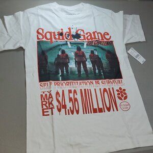 PacSun Market Netflix Squid Game T Shirt White Mens TV Show T-Shirt Large